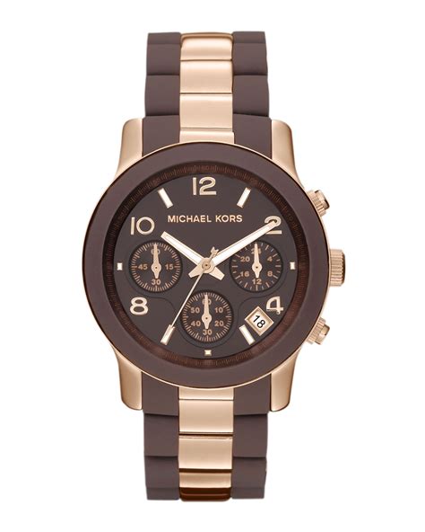 michael kors watch brown and rose gold